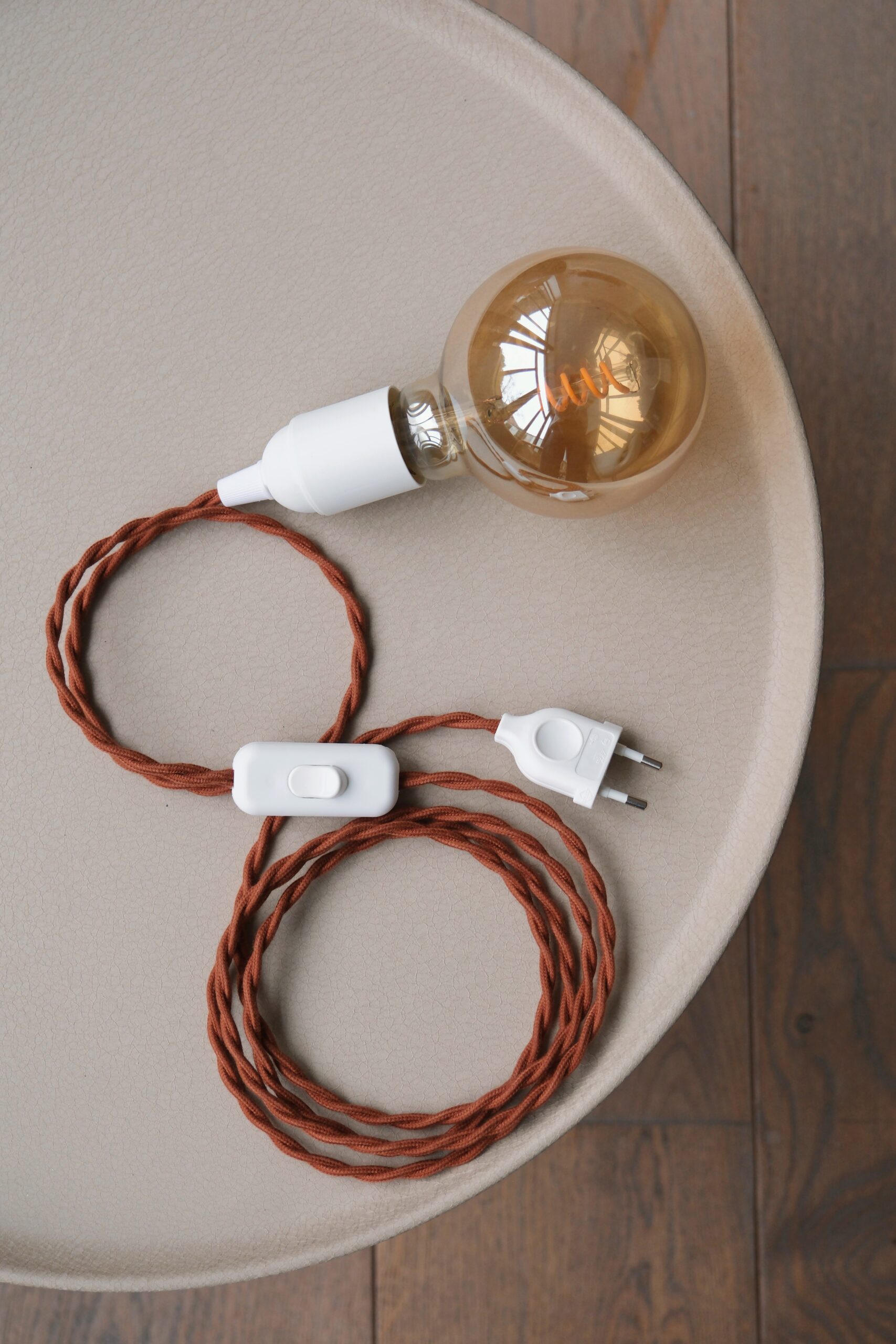 câble douille E27 marron