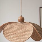 suspension pétale rotin