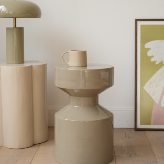 bout de canapé métal beige