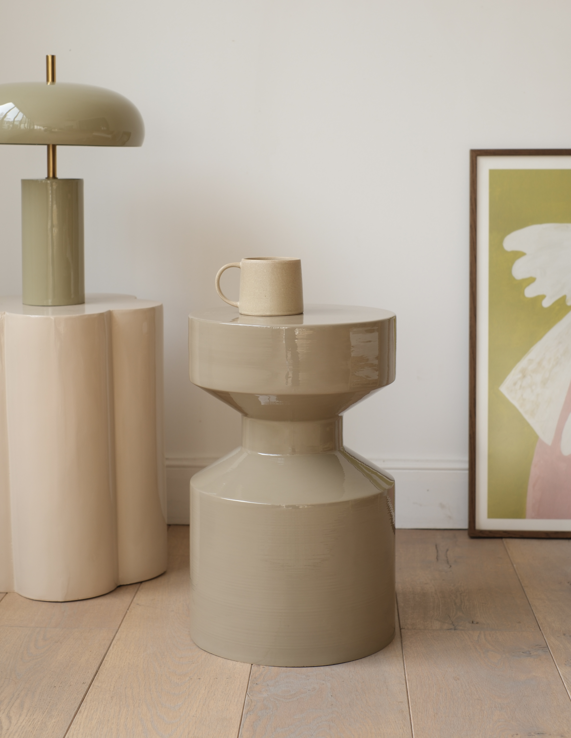 bout de canapé métal beige