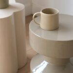 bout de canapé métal beige