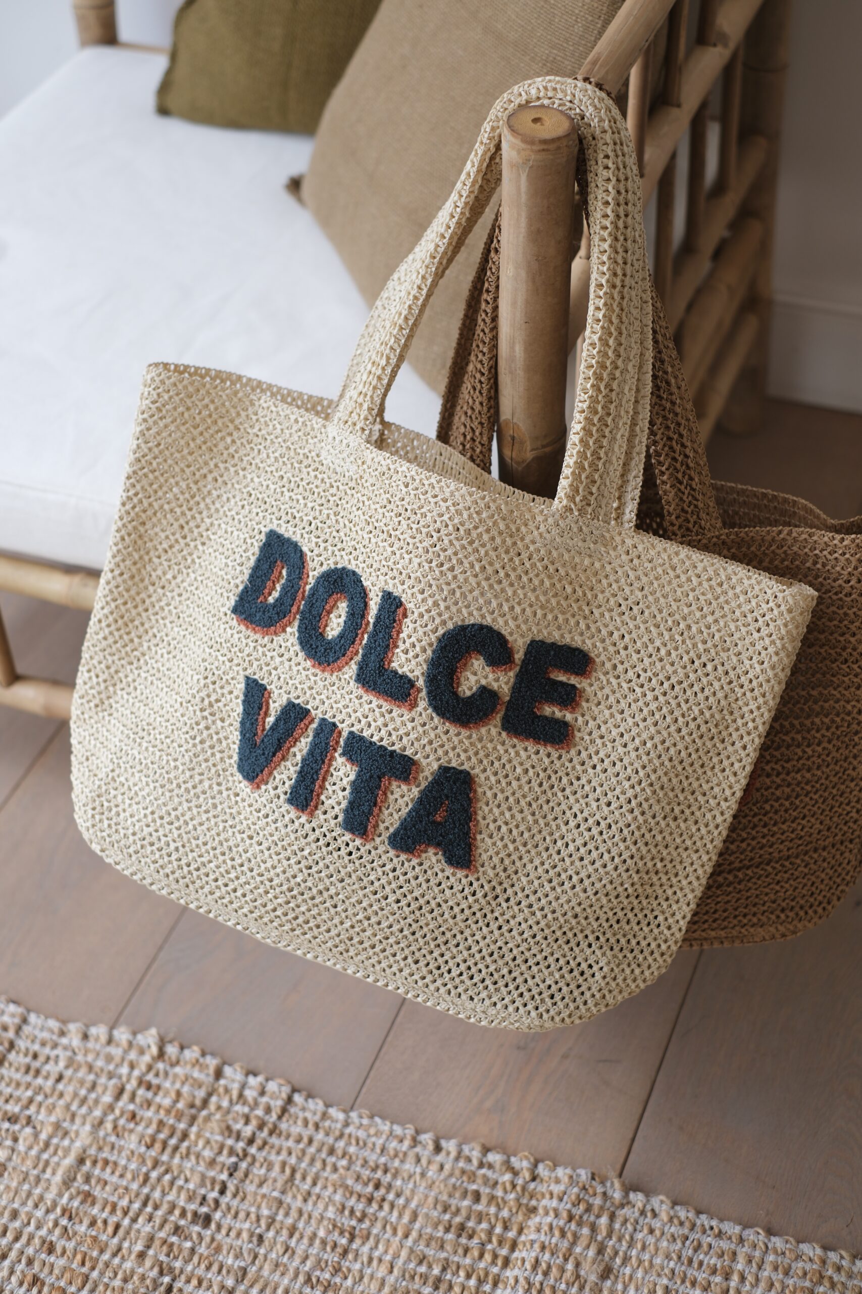 sac cabas en cordes naturelles tressées