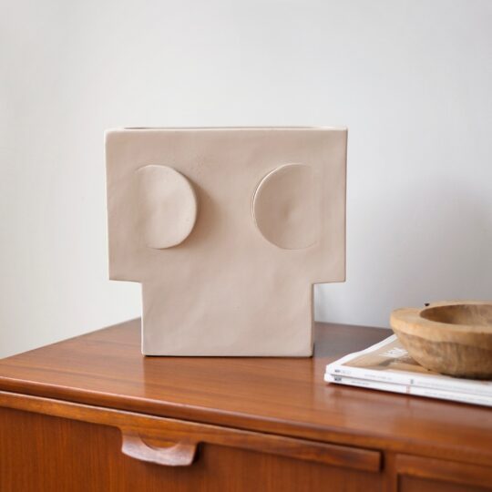 lampe à poser en céramique blanc cassé