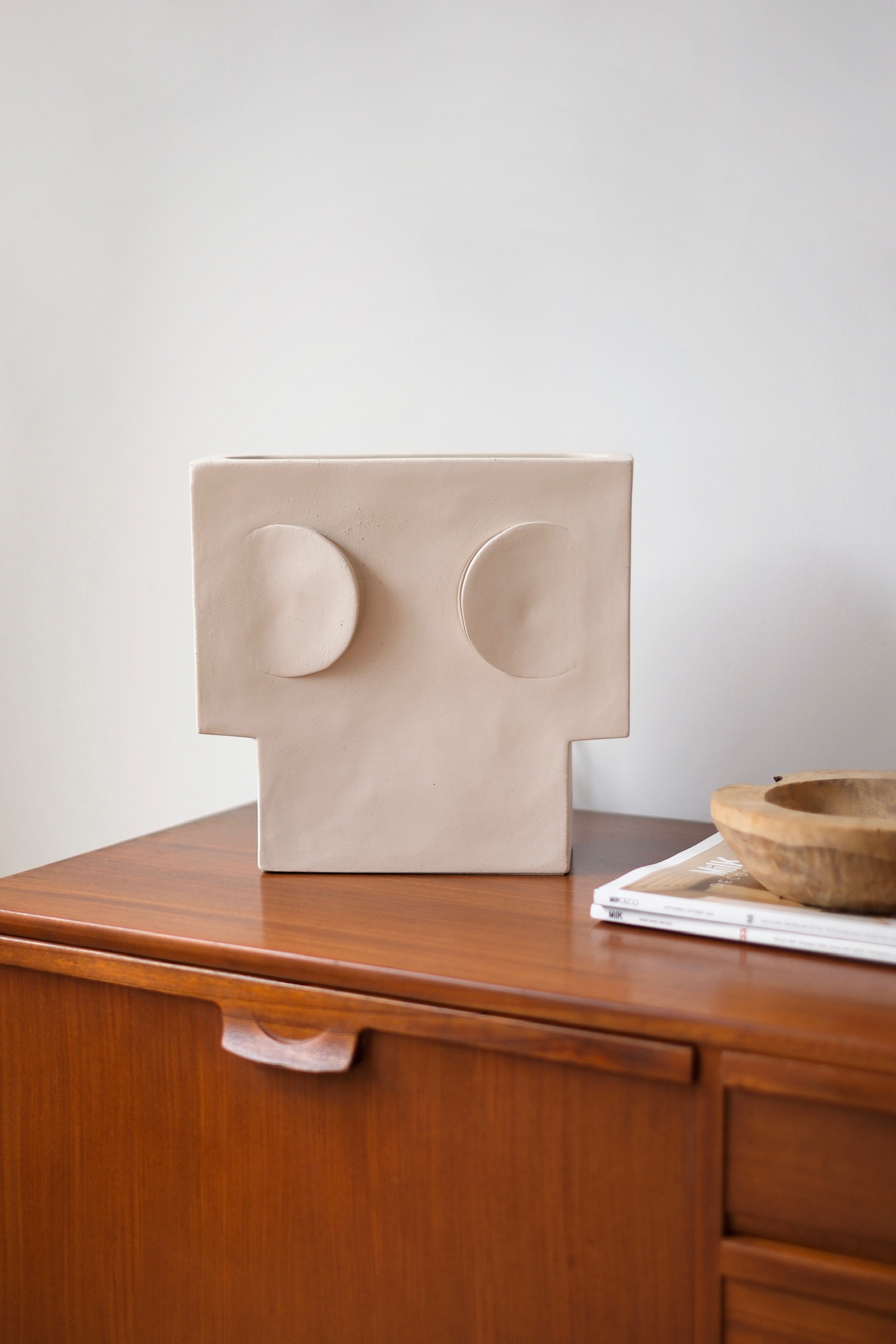 lampe à poser en céramique blanc cassé