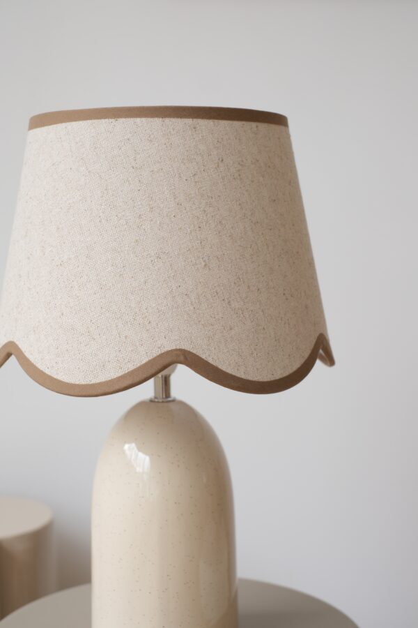 lampe à poser céramique écru abat-jour lin