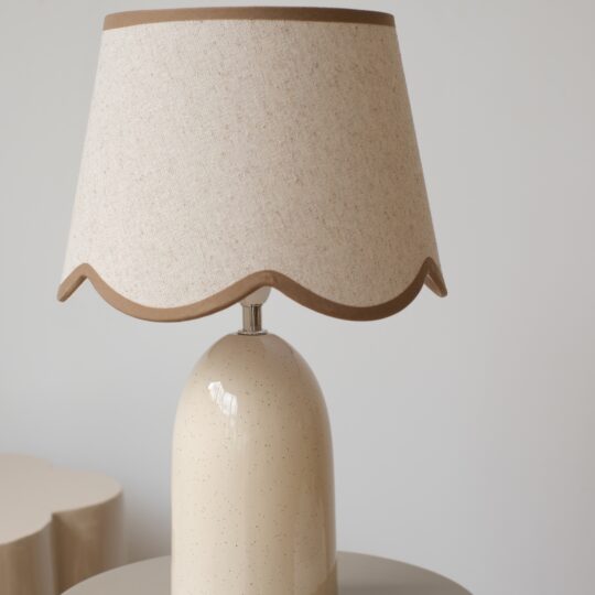 lampe à poser céramique écru abat-jour lin