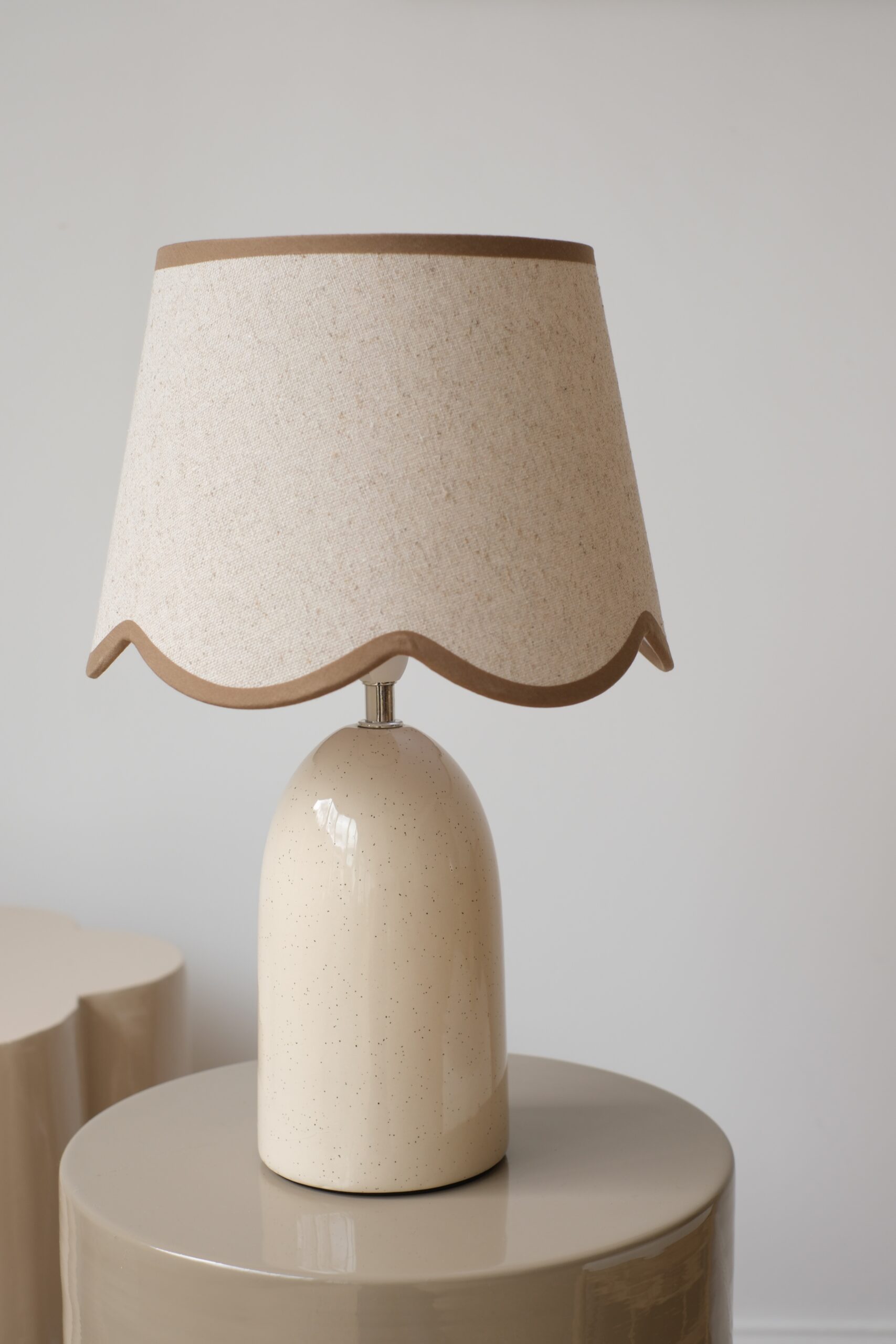 lampe à poser céramique écru abat-jour lin