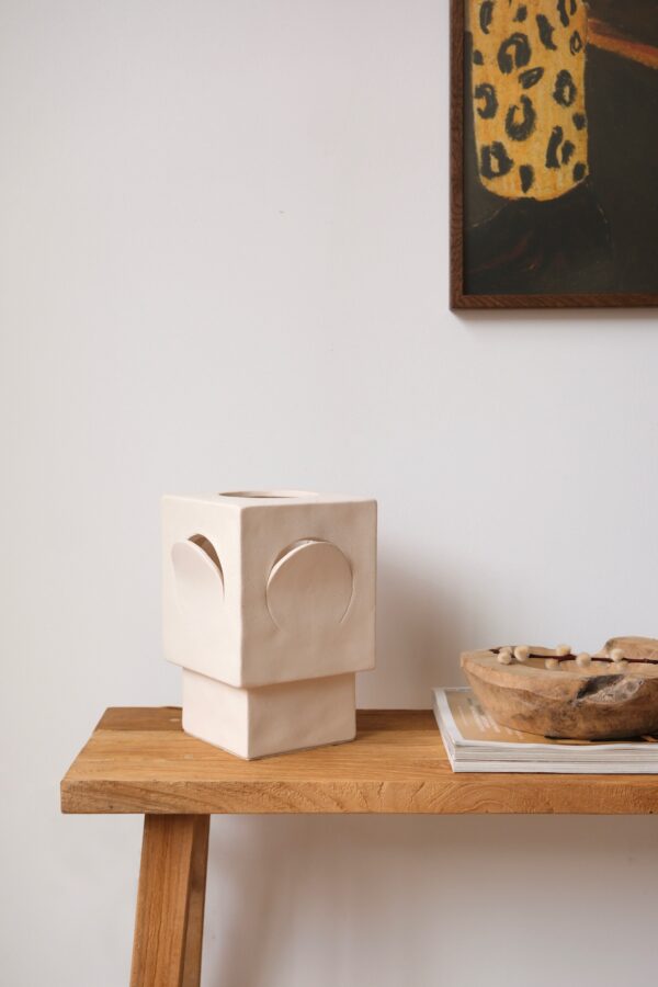 lampe à poser céramique blanc cassé