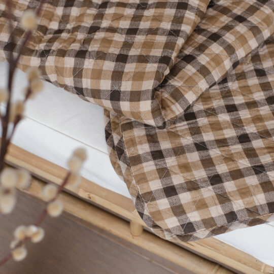 couvre-lit vichy marron