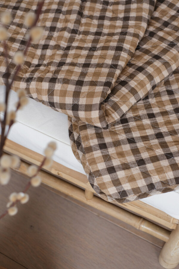 couvre-lit vichy marron