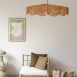 Suspension en raphia tressé