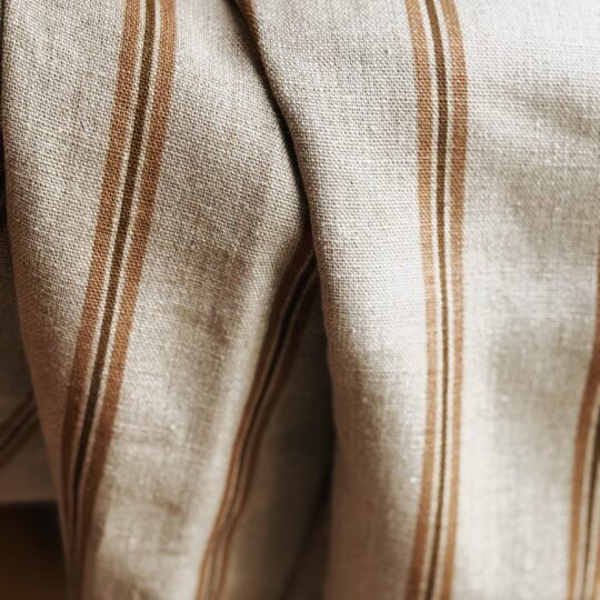 Rideau en lin rayures corde – Image 3