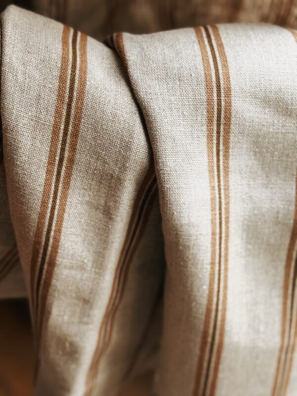 Rideau en lin rayures corde