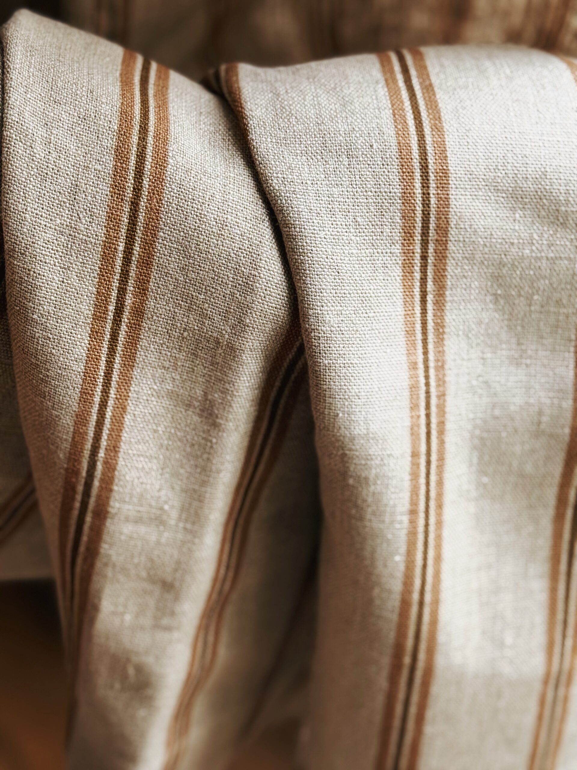 Rideau en lin rayures corde – Image 3