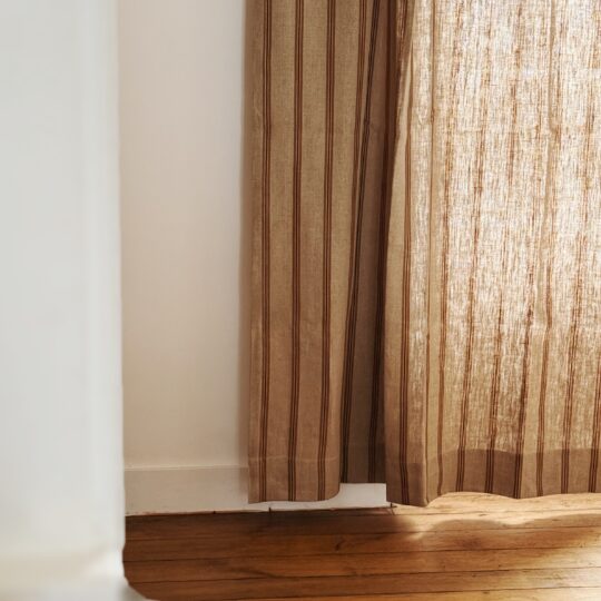 Rideau en lin rayures corde – Image 5