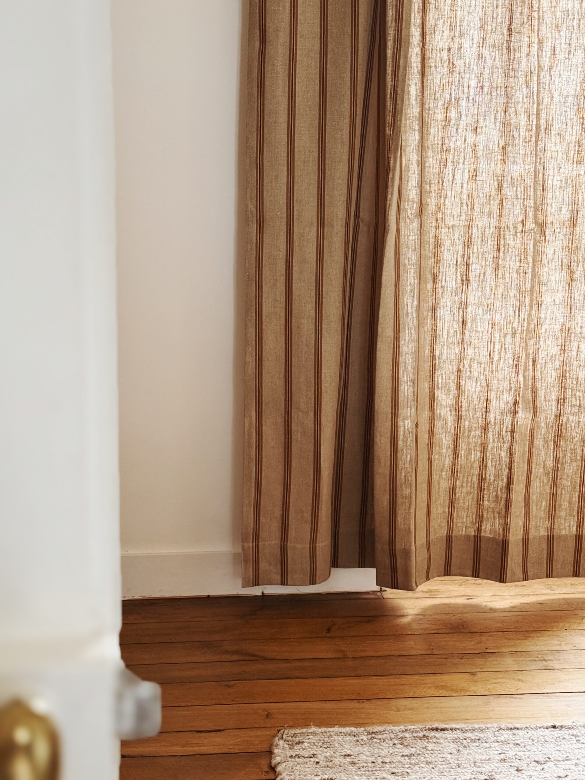 Rideau en lin rayures corde – Image 5