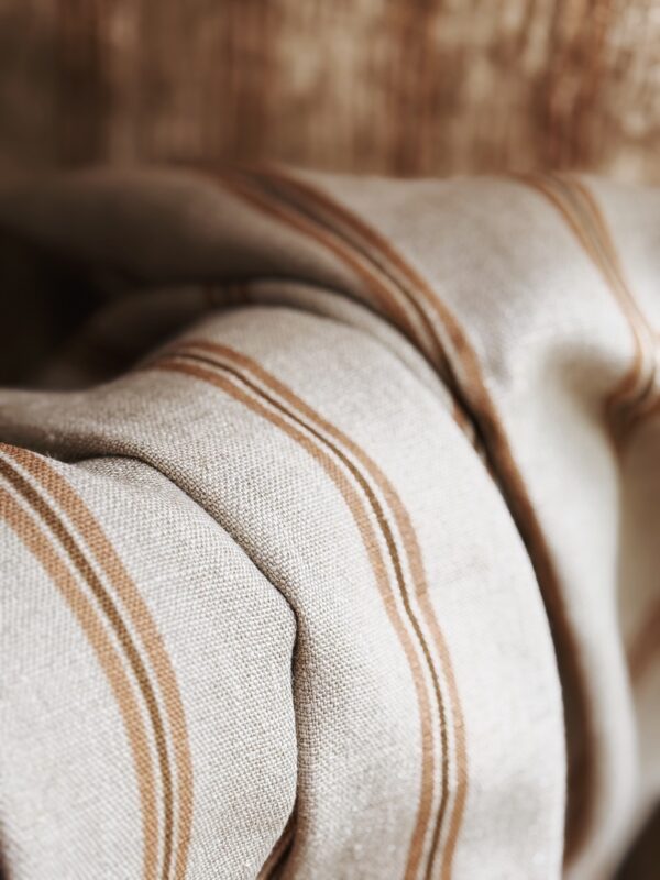 Rideau en lin rayures corde