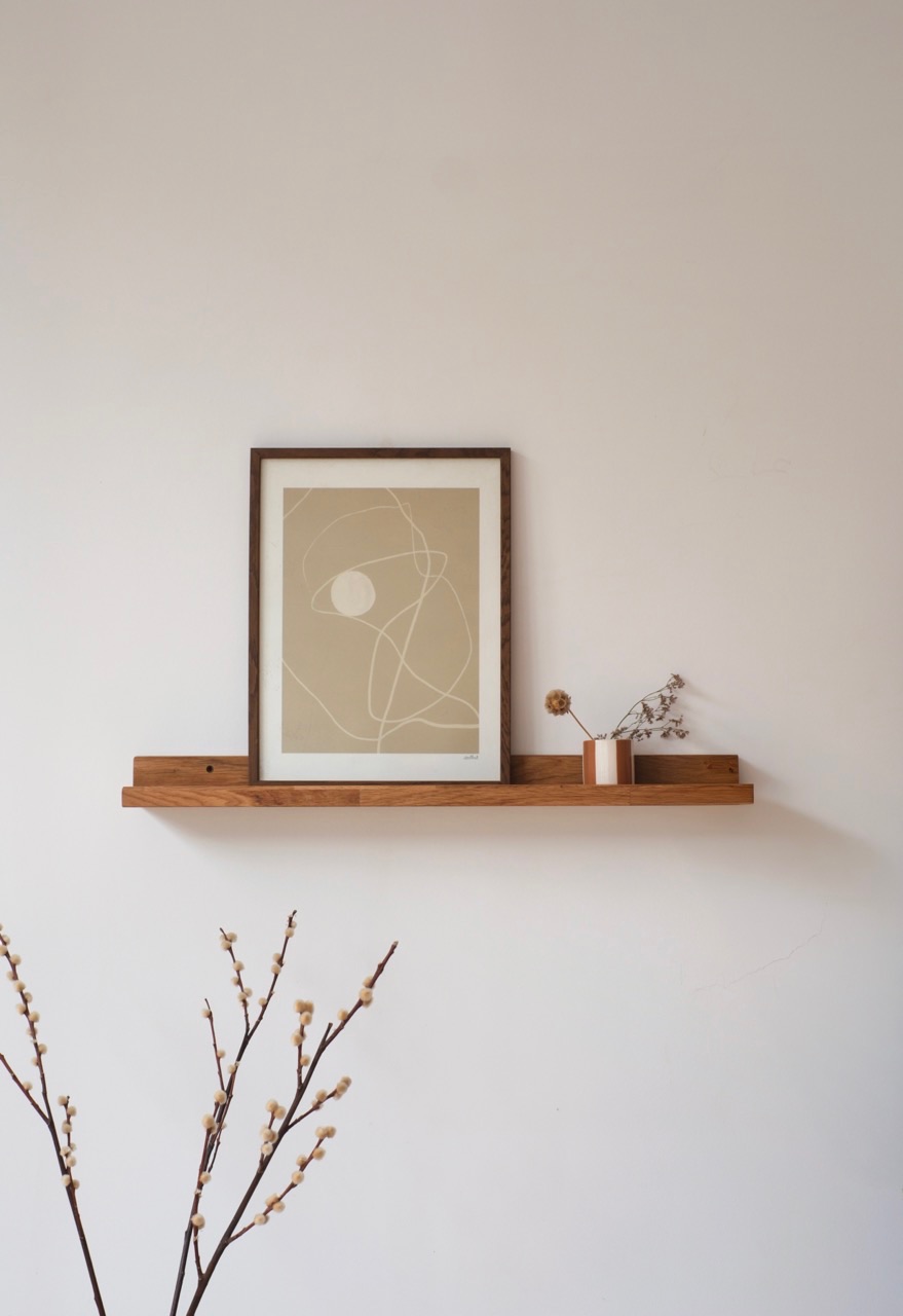 étagère porte cadre en bois