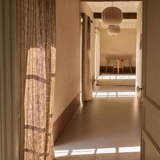 Rideau en lin rayures corde – Image 7