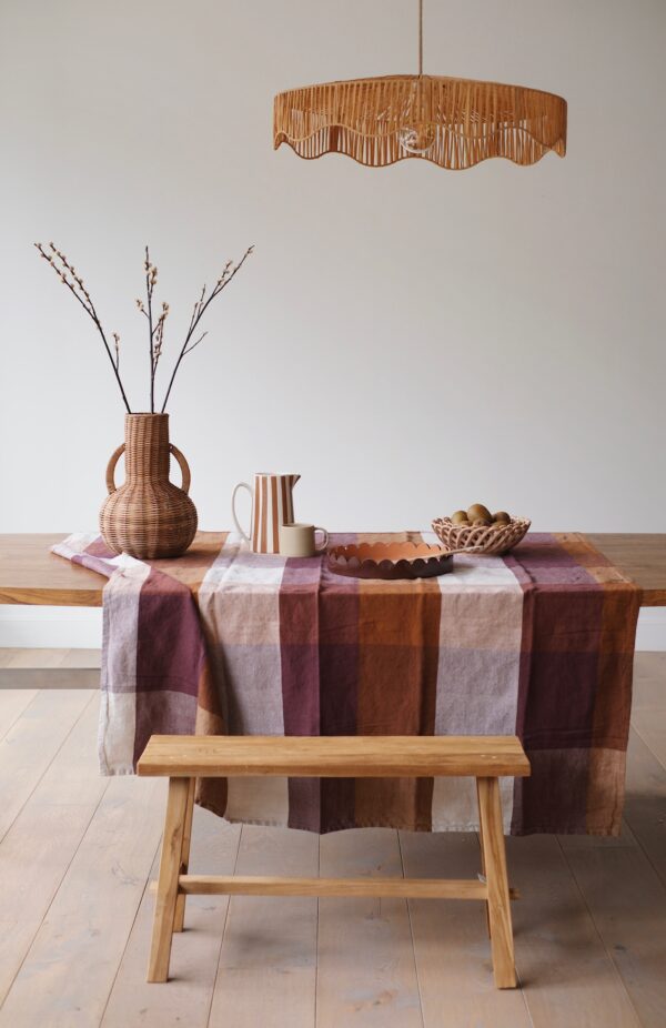 nappe lin coton carreaux