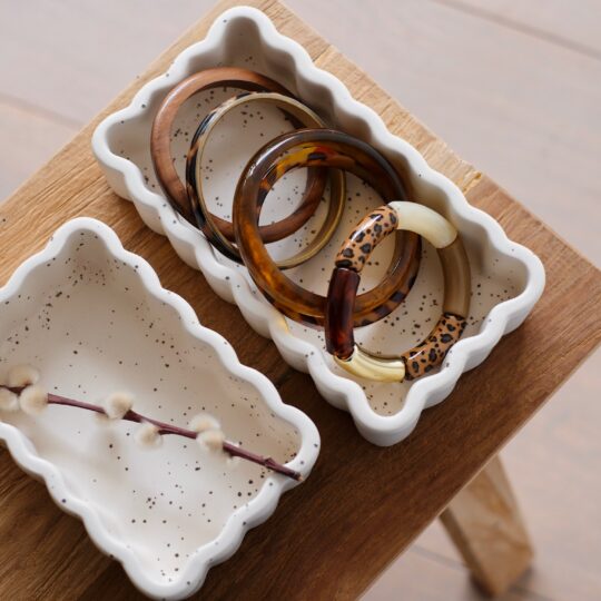 vide poche céramique beige