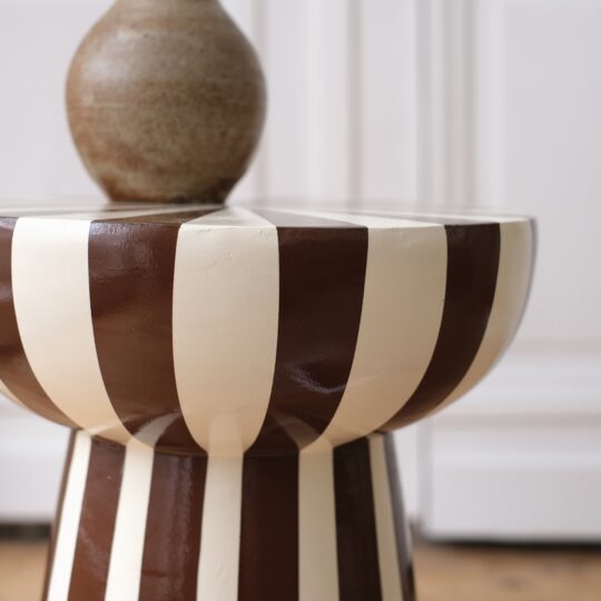 Tabouret rayures marron – Image 4