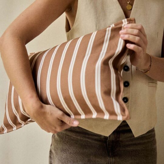 Housse de coussin rayures corde/ noisette – Image 6