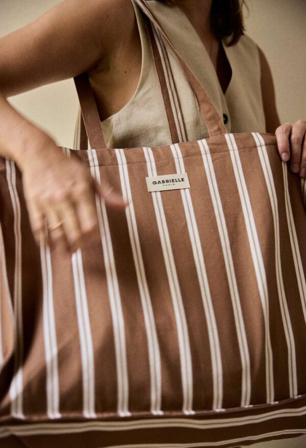 sac-week-end-rayures-noisette Sac week end noisette