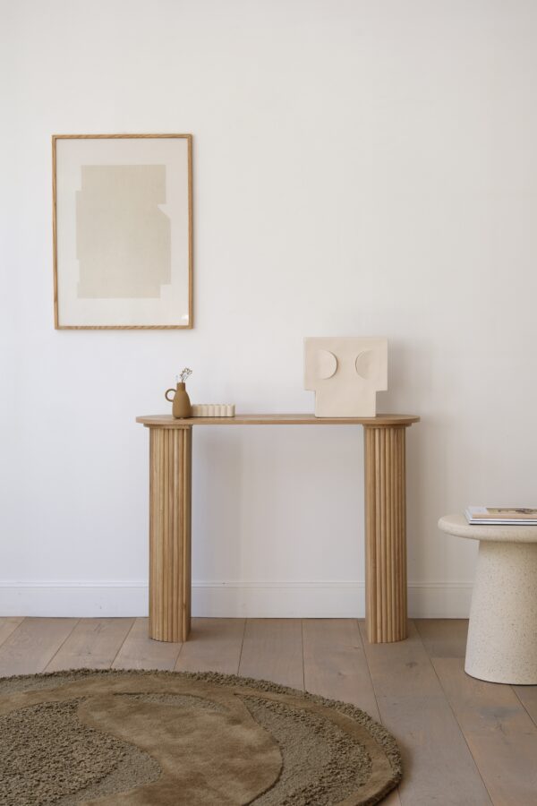 Console ovale en bois