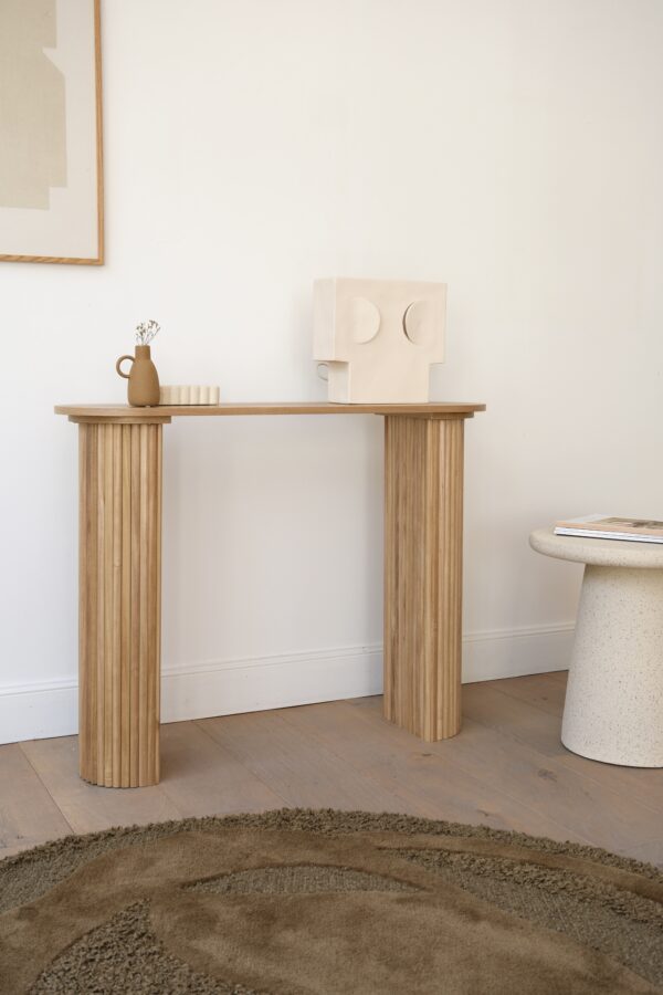 Console ovale en bois