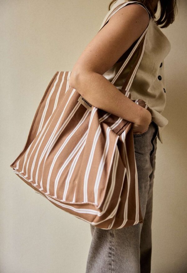 sac-week-end-rayures-noisette Sac week end noisette