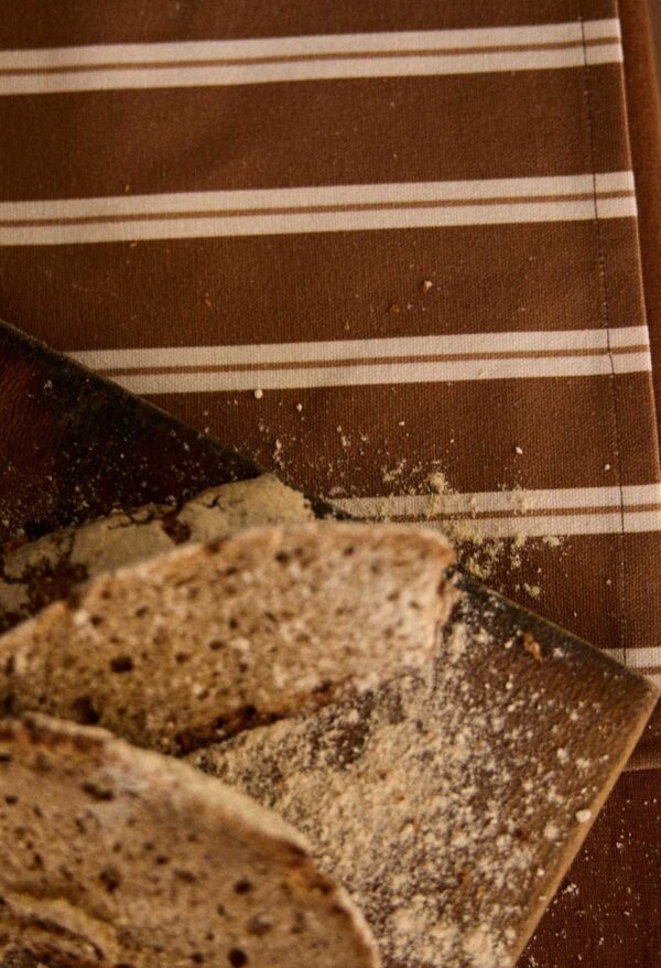 set-de-table-rayures-noisette Set de table en coton rayé