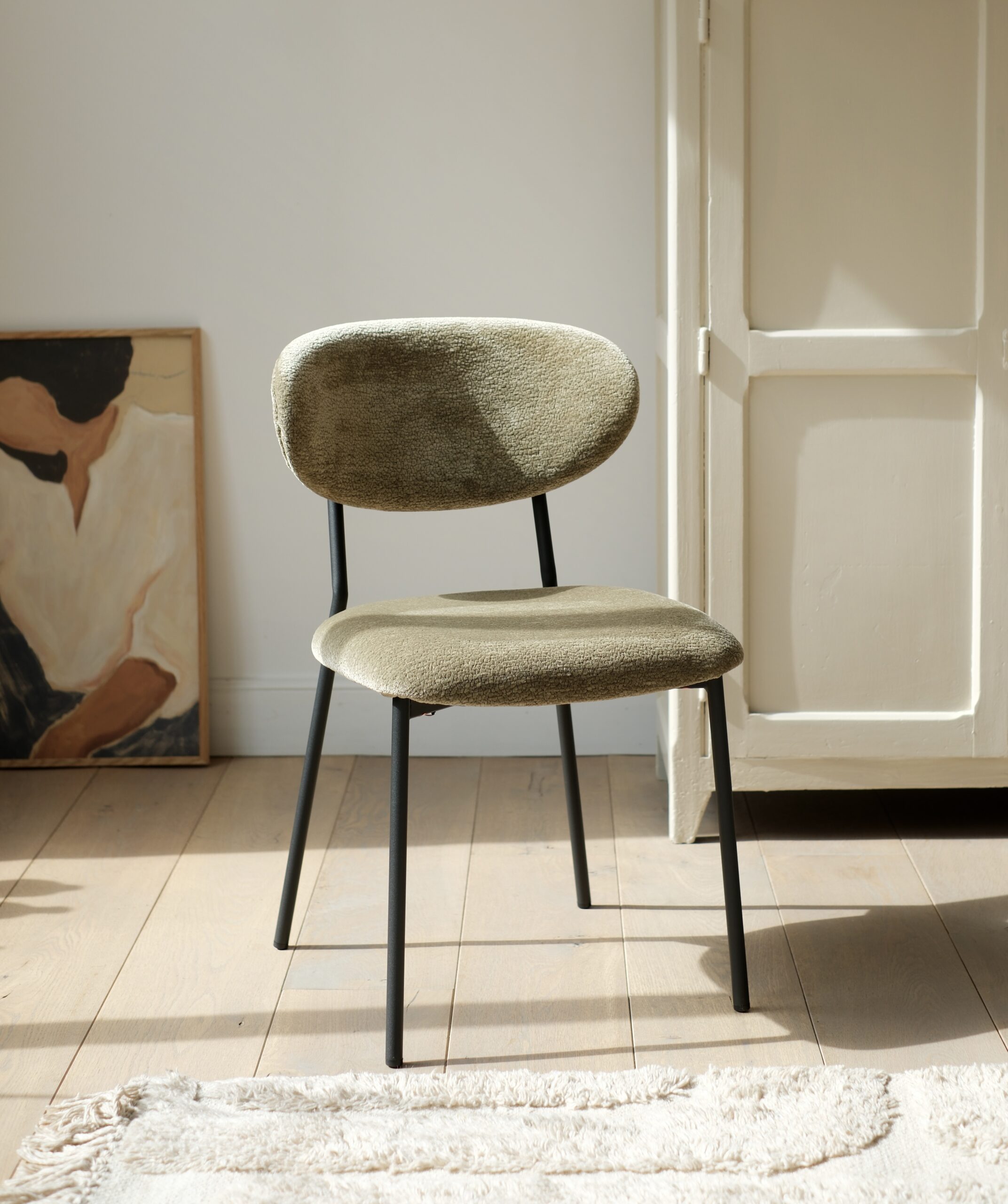 chaise table a manger chenille vert