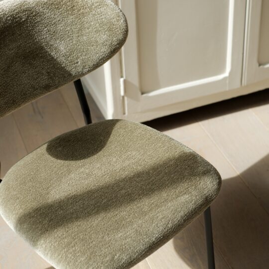 chaise table a manger chenille vert