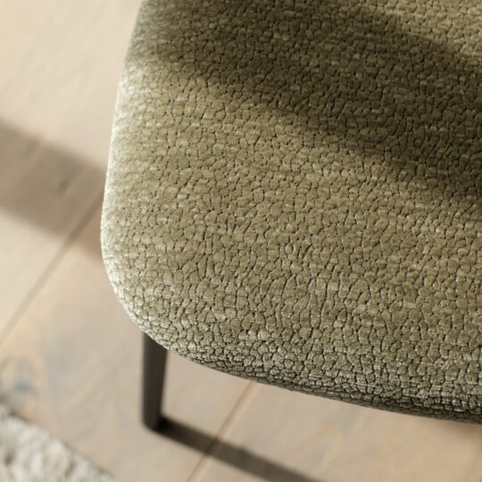 Chaise de salle à manger tissu chenille vert – Image 4