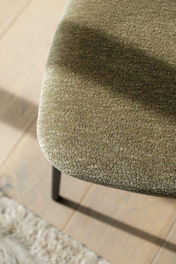 Chaise de salle à manger tissu chenille vert
