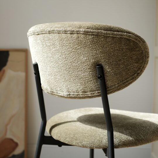 Chaise de salle à manger tissu chenille vert – Image 2