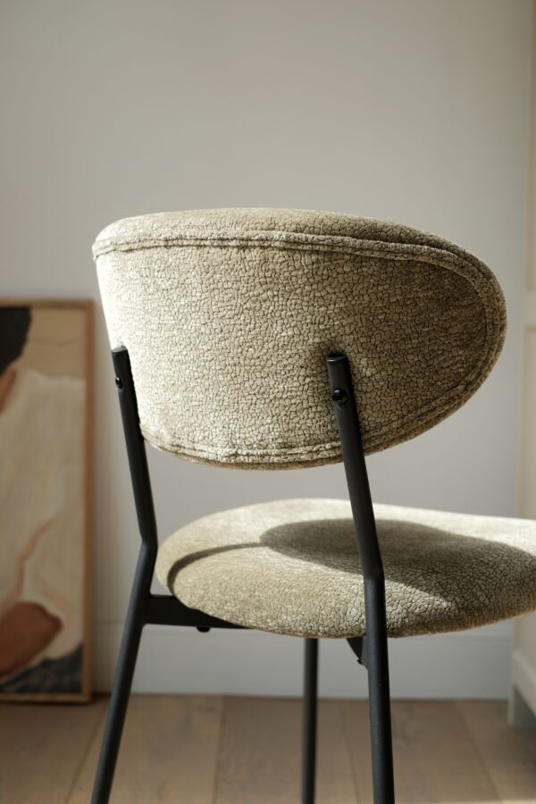 Chaise de salle à manger tissu chenille vert