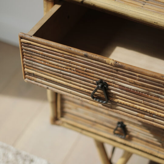commode en rotin vintage