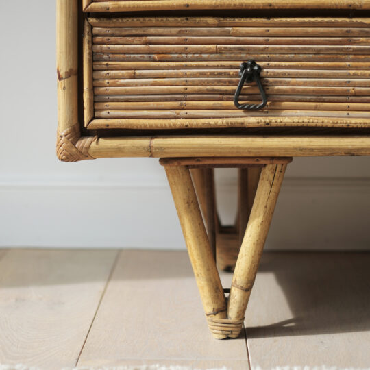 Commode vintage en rotin 3 tiroirs – Image 4