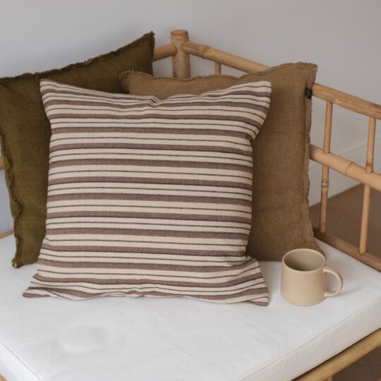 housse coussin rayé 50x50