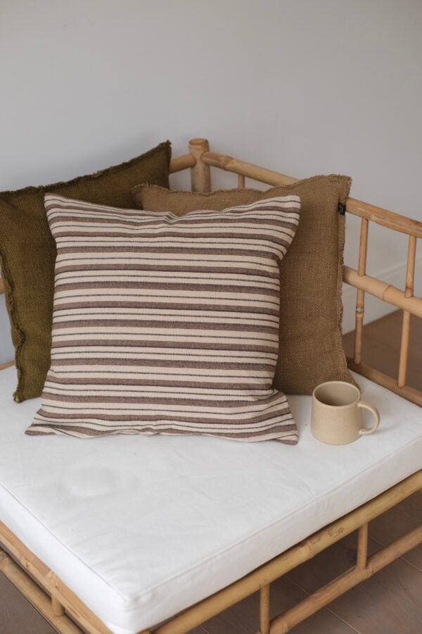 housse coussin rayé 50x50