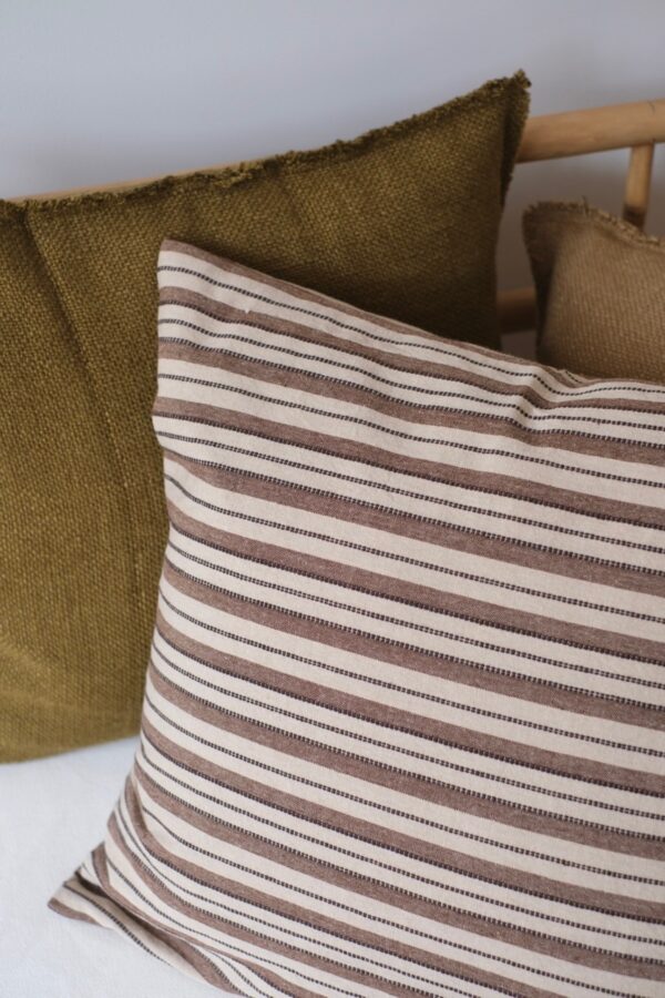 housse coussin rayé 50x50