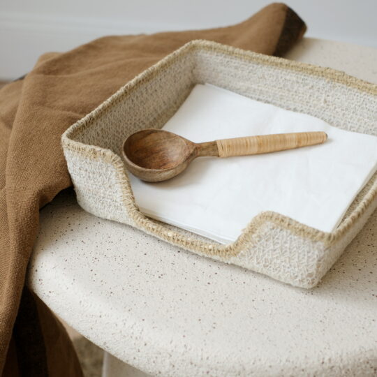 porte serviettes de table blanc