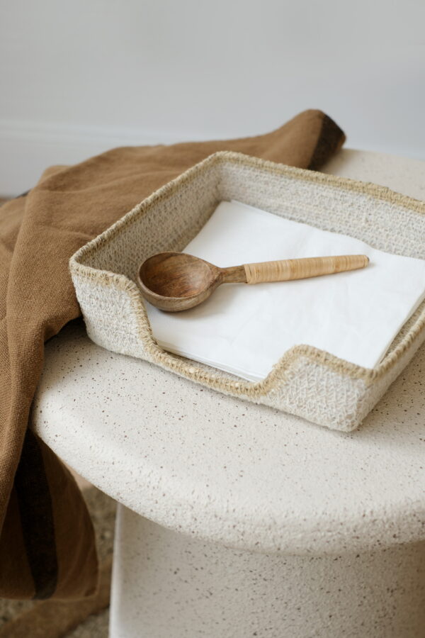 porte serviettes de table blanc