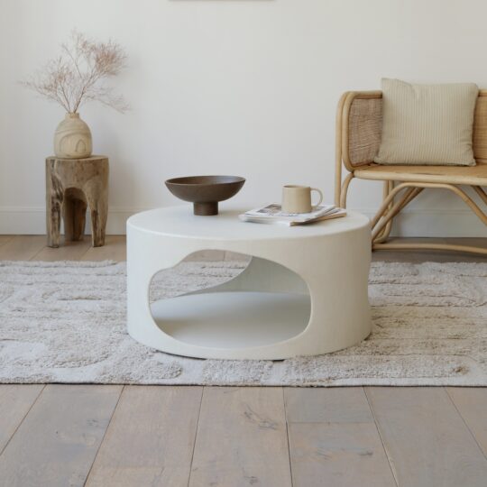 table basse ronde blanche