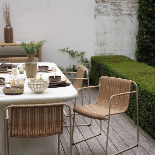 Chaise de jardin en métal assise tressée – Image 5