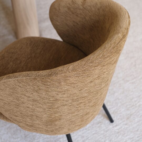 Chaise Enveloppante Velours Marron