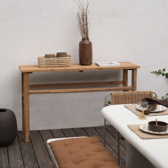 Console de jardin en teck massif recyclé naturel