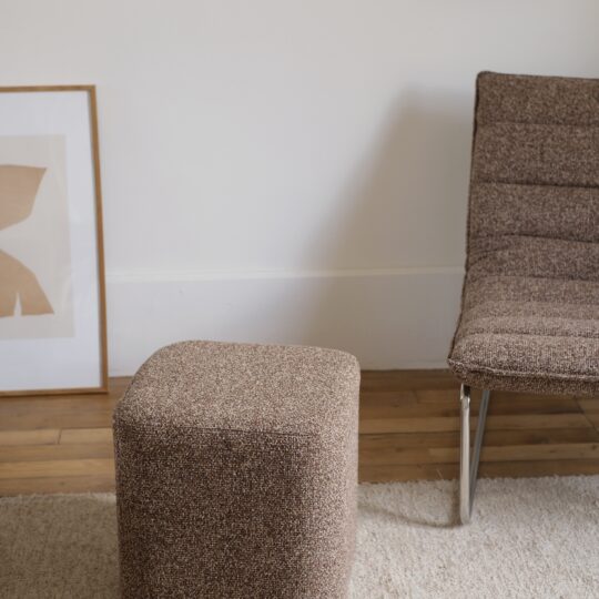 pouf cube marron